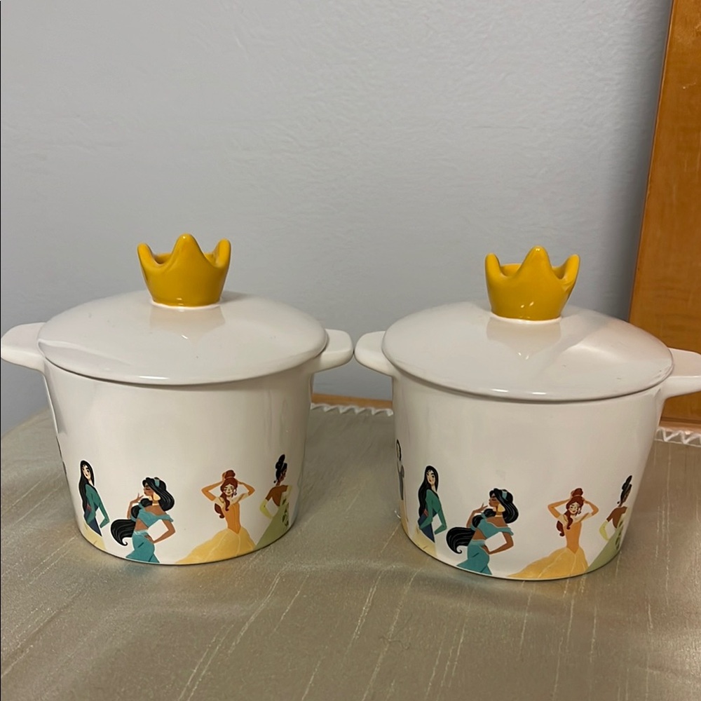 Crown Topped Ceramic Containers with Princess Design